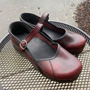 Dansko Burgundy Mary Jane Leather Shoes